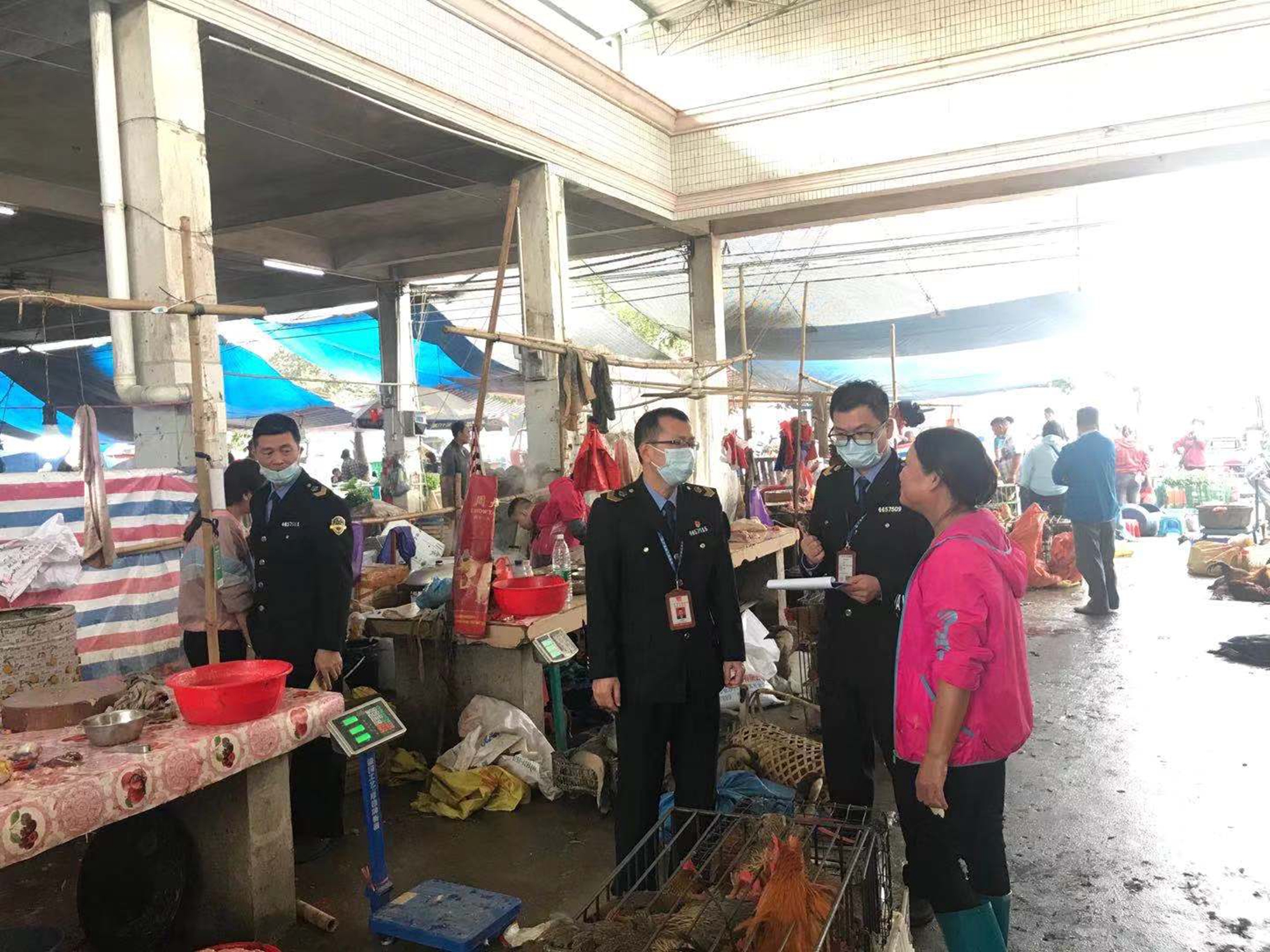 吳副局長(zhǎng)帶隊(duì)嚴(yán)查禽肉類(lèi)食品集貿(mào)市場(chǎng)1.jpg